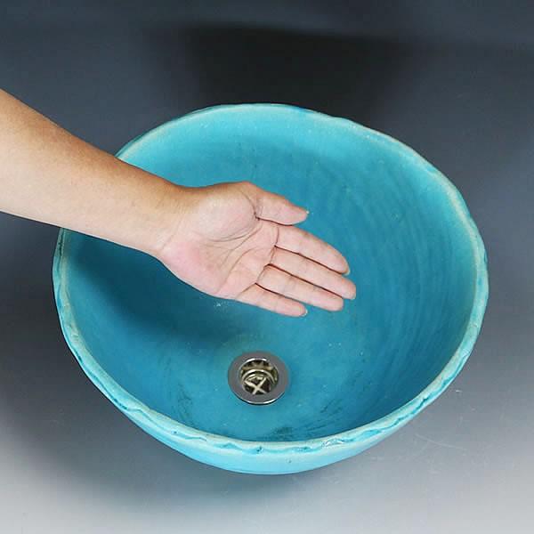 流行 新品同様 信楽焼 手洗い鉢 洗面ボウル 手洗器 洗面ボウル 洗面ボール ボール 手洗鉢 Diy 工具 陶器 洗面鉢 鉢 手洗い器 洗面器 洗面台 ボール トイレ 青 トルコブルー やきもの 深型 丸型 Tr 2261 Tr 2261 しがらき