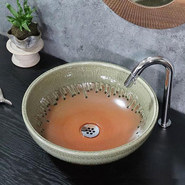こ*う様 新品★信楽焼★手洗鉢★洗面ボウル★洗面鉢★陶器★約25.5㎝★黒 信楽焼 手洗い鉢 洗面ボウル 手洗器 洗面ボール 手洗鉢 陶器 洗面鉢 鉢