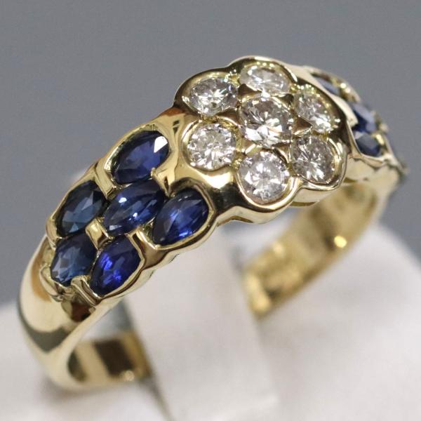 K18サファイアダイヤモンドリング S1.45 D0.47 4.7g #16 イエロー