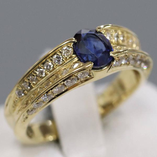 K18サファイアダイヤモンドリング S0.55ct D0.50ct リングサイズ