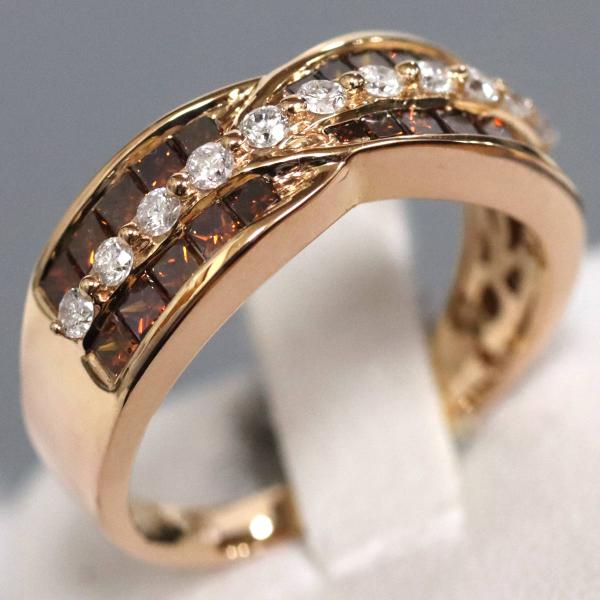 ブラウンダイヤモンド リング K18YG 1.00ct 2.7g