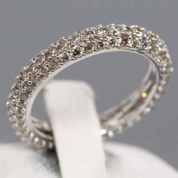 K18WGブラウンダイヤモンドリング フルエタニティ D1.46 2.7g #11