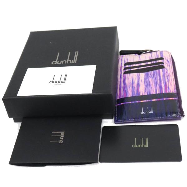 【中古】dunhill ダンヒル ジップカードケース(DU22R210ZMP530R) パープル オレンジ dunhill（ダンヒル） ジップカードケース(DU22R210ZMP530R) パープル