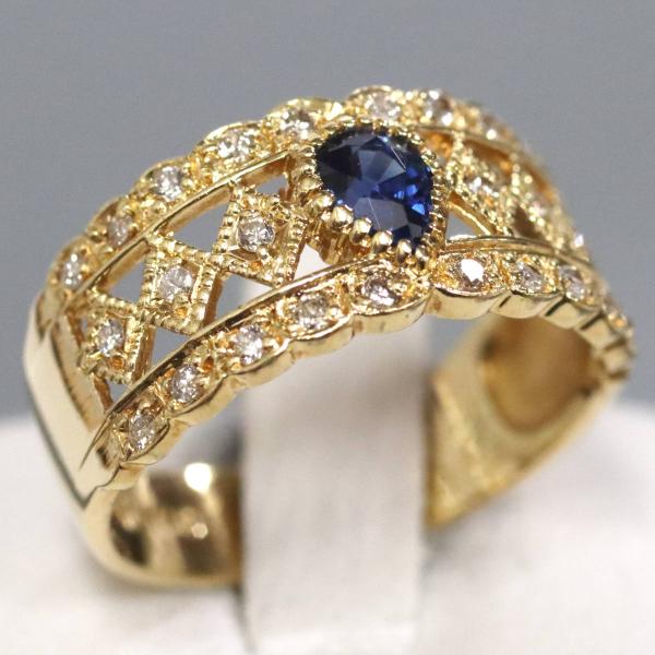 サファイア ・ダイヤモンド リング K18YG/WG サファイア ダイヤモンド リング 1.40ct D0.41ct – Venus Jewel
