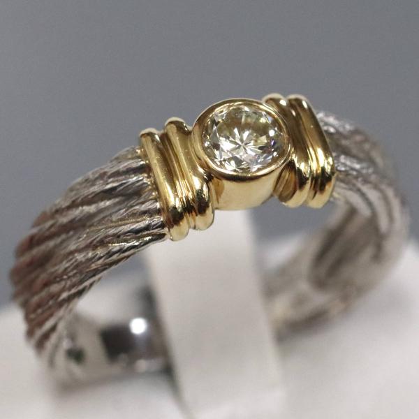 Pt900/K18ダイヤモンドリング D0.36 7.0g #16 プラチナ イエロー