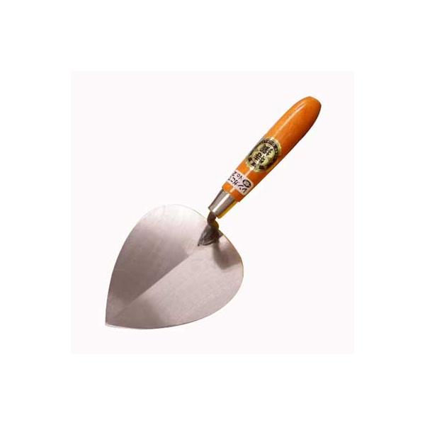 一般用軽作業向けのレンガ鏝。柄を単に打ち込むだけではなくボンドを注入し、水分が入り込むのを防いでいます。●サイズ：NO.2(長さ160ｍｍ)