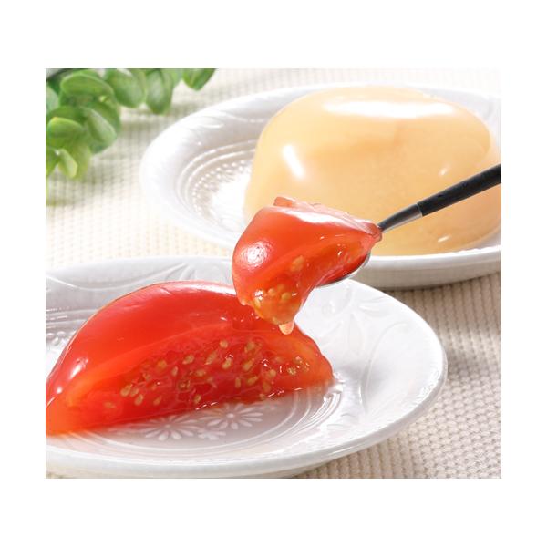 完熟トマトと白桃の紅白ゼリー