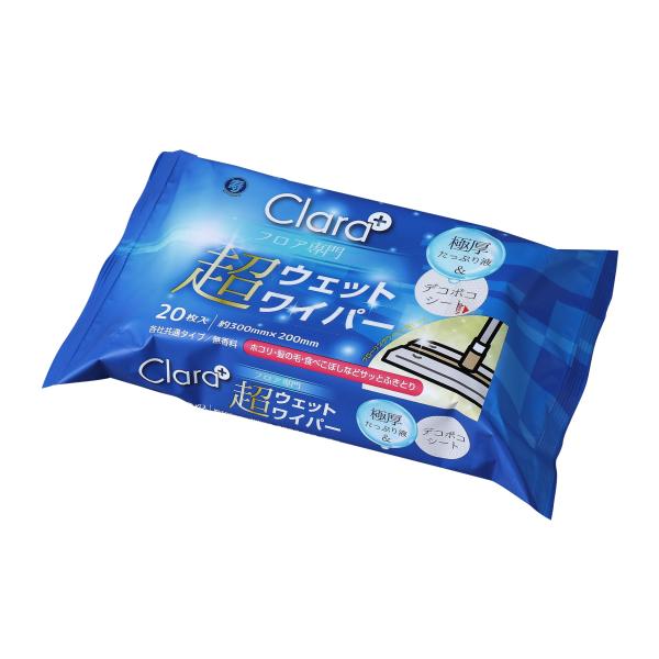 厚手の凸凹シートが汚れをしっかりふき取ります。たっぷりの水分が乾拭きでは取り切れない細かい砂ぼこりや足跡などの汚れを拭き取ります。両面どちらでも使えて経済的です。シートサイズ：約30cm×20cm20枚入【素材】ポリエステル、レーヨン【成分...