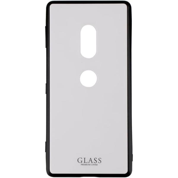 Xperia(TM) XZ2 SO-03K/SOV37/SoftBank 背面ガラスシェルケース「SHELL GLASS」 ホワイト LP-XPXZ2GSWH