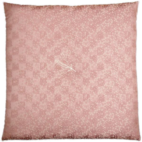 新錦 雅 桜 ピンク（圧縮綿入） 御前座布団 63×64ｃｍ 送料無料 お客さん 仏壇 仏前 法事 法要 お盆 お寺さん 床の間 寺院用 座布団