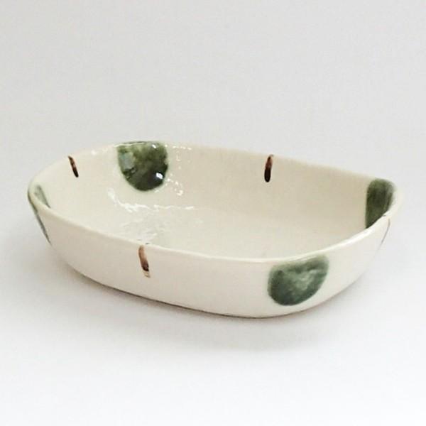 鉢 ボウル 中鉢 小判浅鉢 織部点字 おしゃれ 和食器 業務用 美濃焼