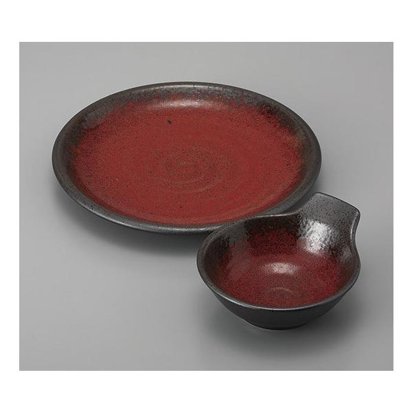 天ぷら皿と小鉢のセット 朱雲 7.0天皿 とんすい 業務用 美濃焼 22a274-20-21