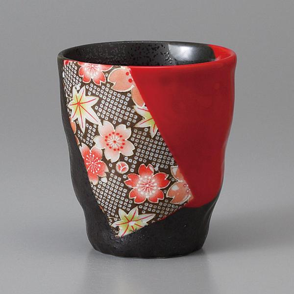 湯呑み 湯飲み 湯のみ茶碗 長湯呑み 赤友禅カップ 業務用 美濃焼