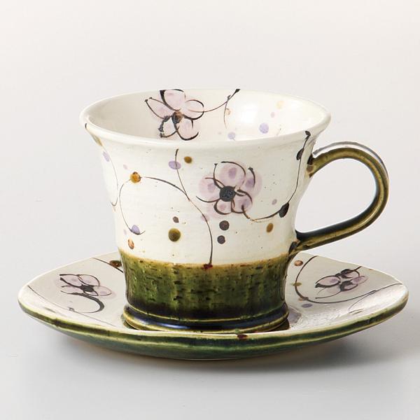 コーヒーカップソーサー 織部花唐草 箱入り 和陶器 コーヒー コーヒーカップソーサー 織部花唐草 箱入り 和陶器 コーヒー