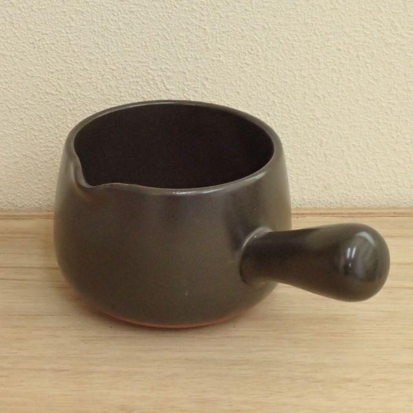 片手鍋 ホンジュパン ブラックセラム 直火可 陶器 おしゃれ 業務用