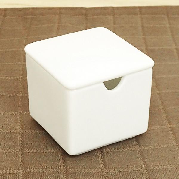 からし入れ 調味料入れ 白磁 角型 小おしゃれ 業務用 美濃焼 k11700086