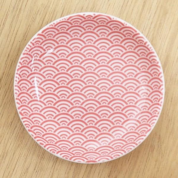 小皿 13cm丸皿 青海波 赤 和柄 おしゃれ 和食器 業務用 美濃焼 M M 四季彩 陶器online 通販 Yahoo ショッピング