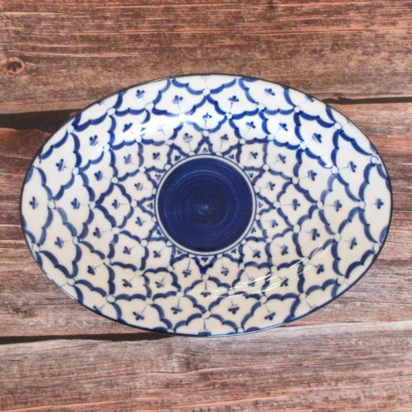 皿 楕円皿 21cm 8インチリムプラター 餃子皿 タイ風 食器 チェンマイ おしゃれ 業務用 美濃焼 m50507043