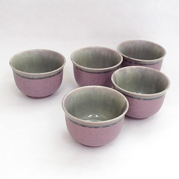湯呑み 湯飲み 湯のみ茶碗 煎茶反湯呑 5客セット 紫釉 和食器 業務用 美濃焼 9b2 40s S3329 四季彩 陶器online 通販 Yahoo ショッピング