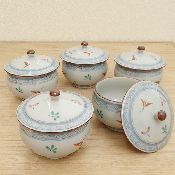 蓋付き湯呑み茶碗 5客セット 花小紋 湯飲み 湯呑み 業務用 有田焼 9d 738 5s S404 24 93 四季彩 陶器online 通販 Yahoo ショッピング