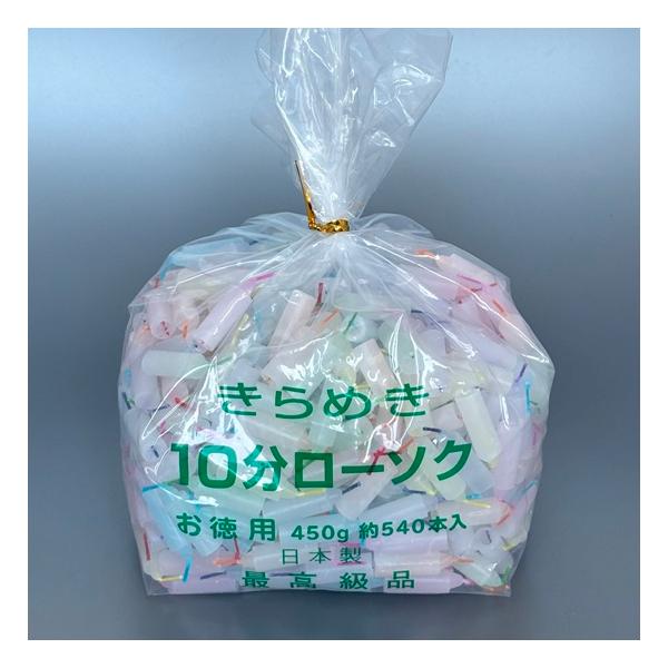 ローソクサイズ：全長 約24×直径 約7.8mm内容量（入数）：500ｇ（約600本入）燃焼時間：約10分●水色・紺・橙・黄・桃・赤・紫・緑の8色芯日本製（東亜ローソク株式会社）●内容量変更のお知らせ原材料費・包装資材等の値上がりにより、2...