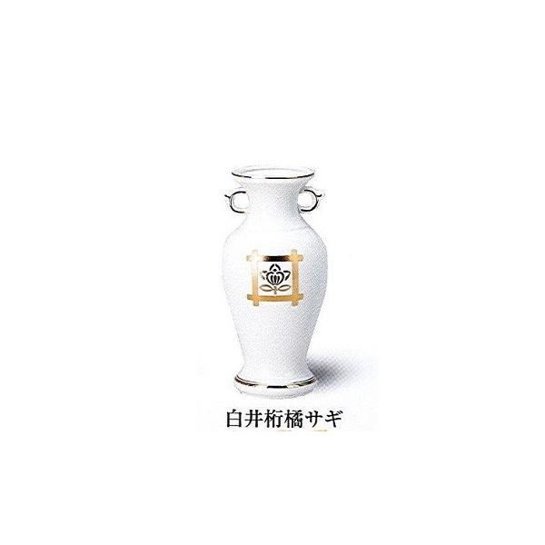 M サギ型花立井桁橘サギ 尺0 仏具 陶器 花瓶 : おぶつだんの志喜屋