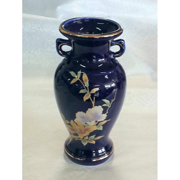 M サギ型花立ルリ木蓮サギ 尺0 仏具 陶器 花瓶 : おぶつだんの志喜屋