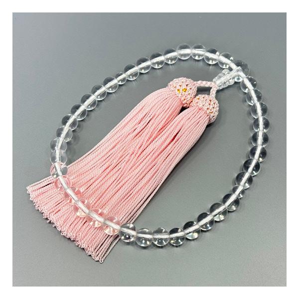 親玉：ガラス：約 11 mm主玉：ガラス：約 8 mm天玉：ガラス：約 6 mm人絹頭房女性用の片手(略式)数珠。どの宗派の方でもお使い頂けます。※（桐）箱入りではございません。※細心の注意を払って撮影しておりますが、実物の色合いや模様等、...