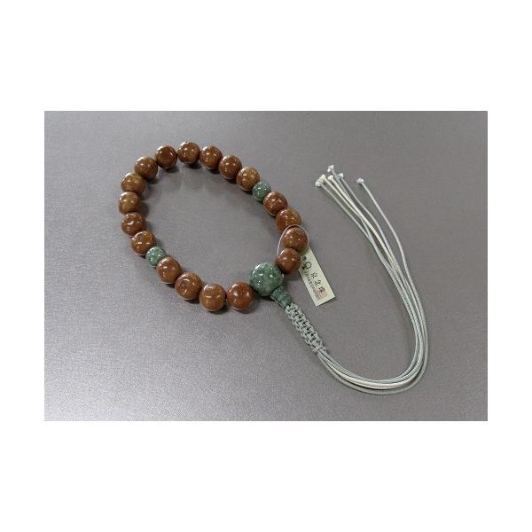 五眼菩提樹　独山玉彫玉 虎眼菩提樹18玉 虎琥珀仕立