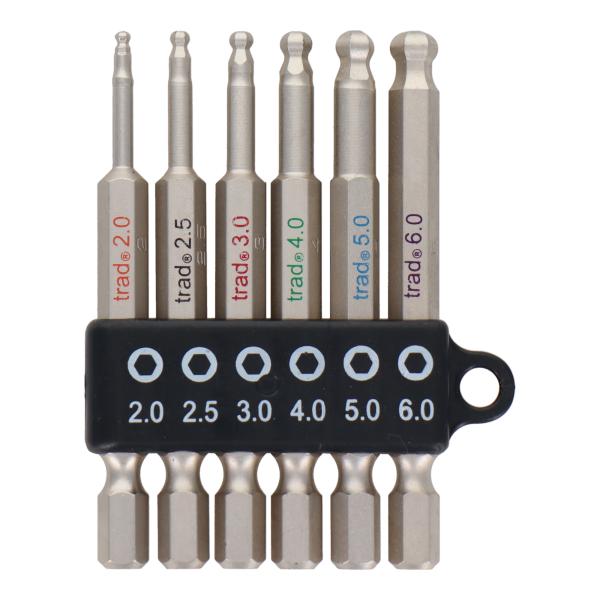 trad TBB-675 6pcs.ボールポイントビットセット 色とサイズ表示で見分けが簡単！◇