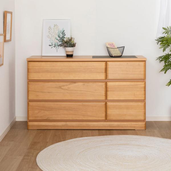 チェスト おしゃれ 収納 衣類 大容量 木製 洋服 ロータイプ タンス