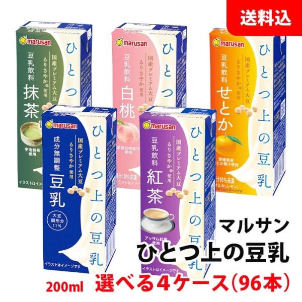 マルサンアイ 送料無料 マルサン ひとつ上の豆乳 200ml 4ケース(96本