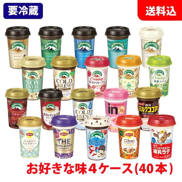 マウントレーニア 送料無料 森永乳業 チルドカップ飲料 4ケース(40本