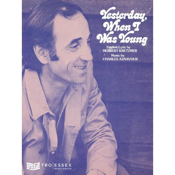 楽譜 輸入 帰り来ぬ青春 （P／V／G） Yesterday When I Was Young ／ (株)テーヌ商会