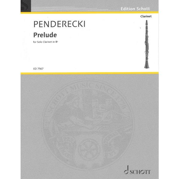 楽譜 輸入 クラリネットソロ 前奏曲 （クラリネット・ソロ） Prelude for Solo Clarinet /Krzysztof Penderecki ／ (株)テーヌ商会
