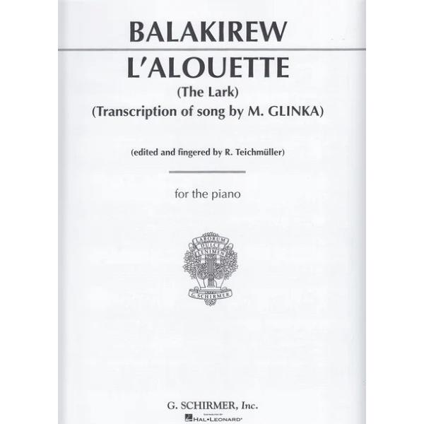 楽譜 輸入 ピアノソロ ひばり L’ALOUETTE／バラキレフ Balakirev M. ／ SCHIRMER シャーマー(P)