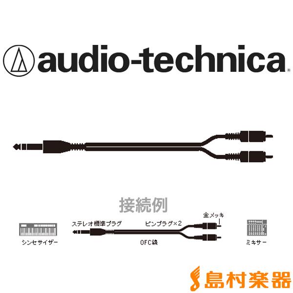 audio-technica オーディオテクニカ ATL446A/3.0 オーディオケーブル ステレオフォン-RCAピン×2 3m
