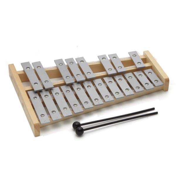 おもちゃ感覚で楽しめる、リーズナブルプライスの鉄琴。 楽器としても楽しめるように、調律された音板を使用しています。見た目も楽しいカラフル音板(8C，12CH)、本格的アルミ音板(12AL，12ALH)の4モデル。■ 20音（半音付き）■ C...