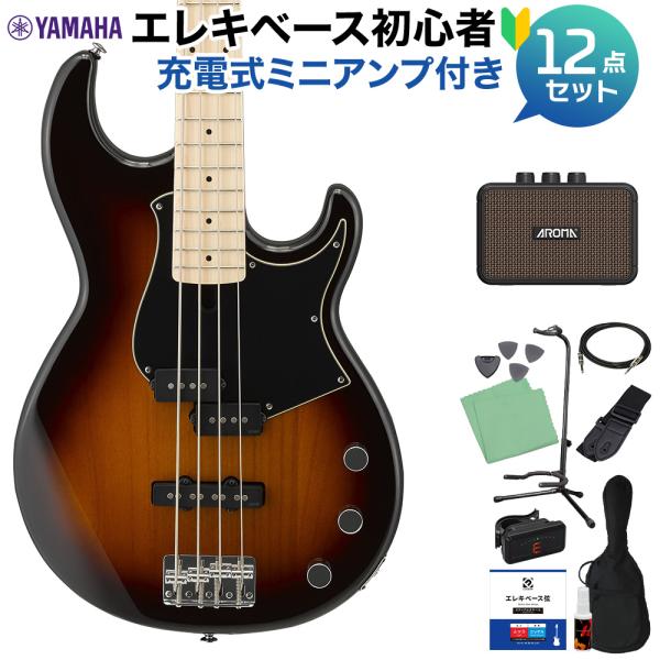YAMAHA ヤマハ BB434M TBS (タバコブラウンサンバースト) ベース 初心者12点セット 〔ミニアンプ付〕 BB400シリーズ