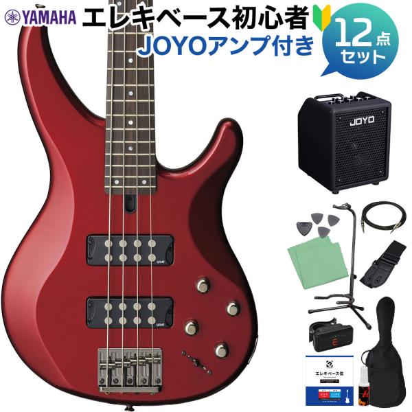 YAMAHA ヤマハ TRBX304 CAR (キャンディアップルレッド) ベース 初心者12点セット 多機能アンプ付 TRBX300シリーズ Candy Apple Red