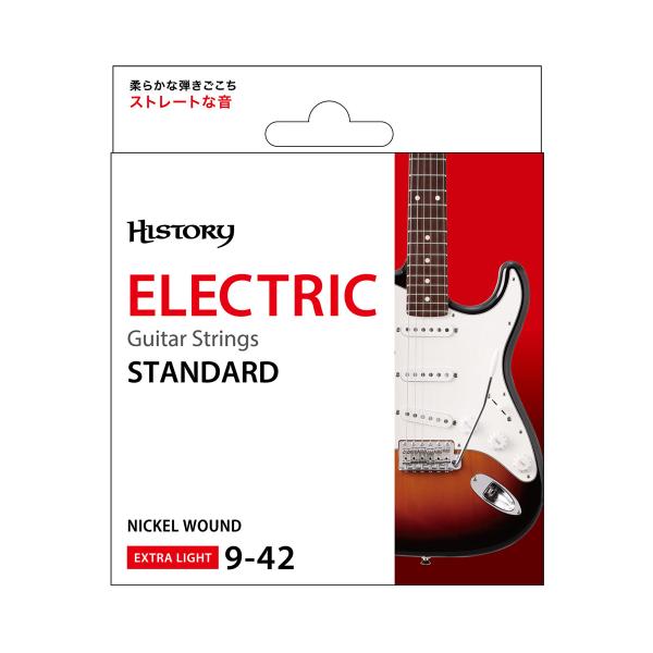・スタンダードなエレクトリックギター弦・柔らかな弾きごこちのエクストラライトゲージ・ストレートな音・1〜3弦には巻き癖のつきにくいストレート弦を使用 ・4〜6弦にはニッケルの巻線と巻線の緩みを軽減する芯線を使用し錆びにくさと耐久性を両立