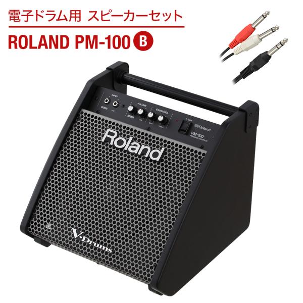 Roland ローランド 電子ドラム用 スピーカーセット PM-100 B 繋いですぐに音が出せる スピーカー&amp;ケーブルセット