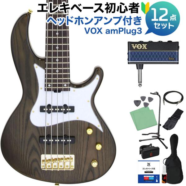 AriaProII アリアプロ2 RSB-42AR/5 SBK 5弦ベース初心者12点セット ヘッドホンアンプ付