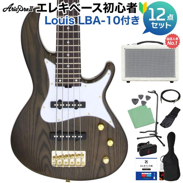 AriaProII アリアプロ2 RSB-42AR/5 SBK 5弦ベース初心者12点セット 島村楽器で一番売れてるベースアンプ付