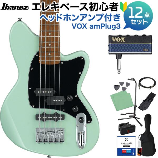 Ibanez アイバニーズ TMB35 MGR 5弦ベース初心者12点セット ヘッドホンアンプ付 30インチショートスケール