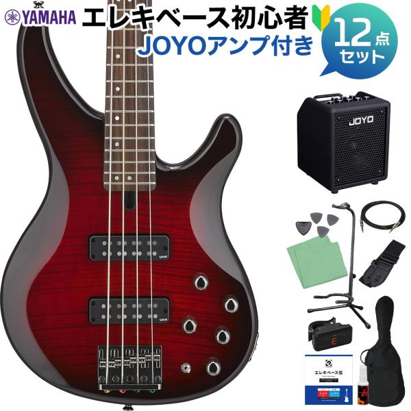 YAMAHA ヤマハ TRBX604FM DRB ベース初心者12点セット 多機能アンプ付 ダークレッドバースト