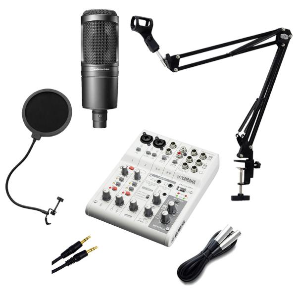 YAMAHA ヤマハ AG06MK2 ホワイト マイクセット AT2020 ライブストリーミングミキサー