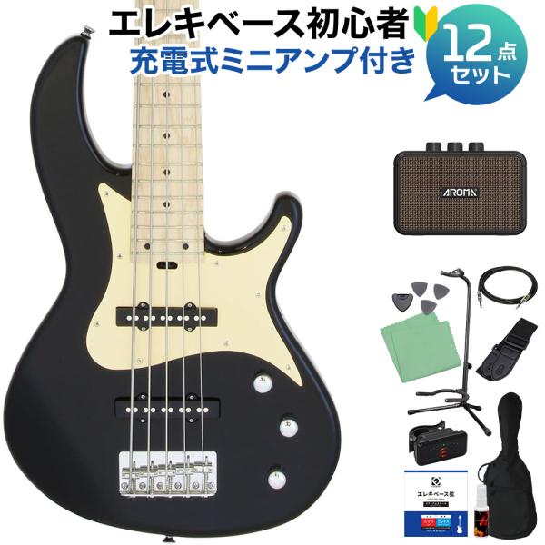 AriaProII アリアプロ2 RSB-618/5 BK 5弦ベース初心者12点セット充電式ミニアンプ付 ジャズベースタイプ