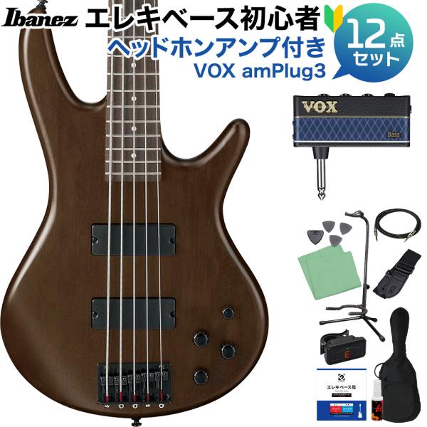 Ibanez アイバニーズ GSR205B WNF 5弦ベース 初心者12点セット ヘッドホンアンプ付