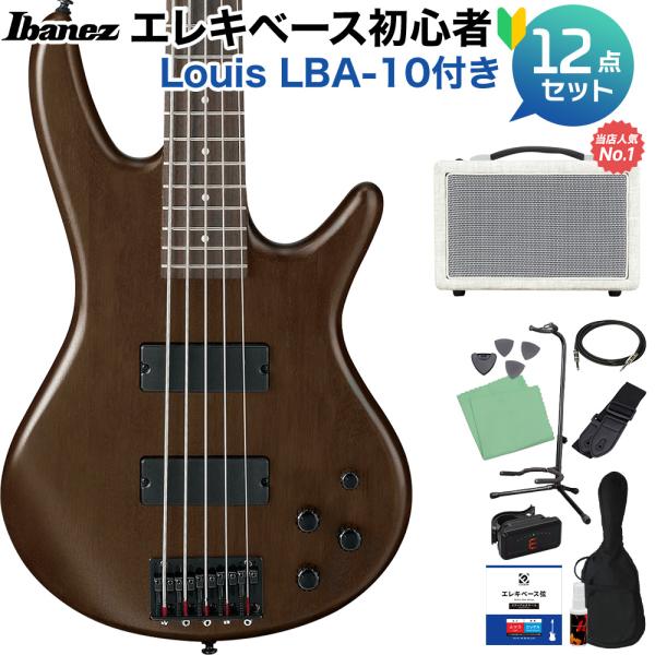 Ibanez アイバニーズ GSR205B WNF 5弦ベース 初心者12点セット 島村楽器で一番売れてるベースアンプ付